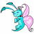 A pixelated cartoon dragon with turquoise body and pink wings on a white background, next to green text reading "Original Icons .com" on dark green.