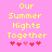 Yellow pixelated text Our Summer Nights Together on pink background with red and pink heart icons below.