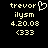 Pixelated text and symbols on black background with one frame showing a heart symbol next to 'trevor' while other frames show the same text without it.