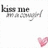 Pixelated text reads 'kiss me I'm a drunk' with a pink heart symbol in the bottom right corner on a white background.