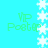 A static image with a bright cyan background featuring repeated white snowflake patterns and green text reading "VIP Poet" in four corners.