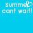 Pixelated text on blue background with heart symbol replacing 'e' in 'Summer', two identical copies side-by-side.