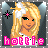 Pixel art buddy icon featuring a blonde cartoon woman with white flower accessory and pink text 'hottie' on left, next to green pixelated 'Original Icons .com' logo on dark background.