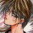 A 48x48 pixel animated buddy icon featuring a side-profile anime character with brown hair and blue eyes on the left, paired with stylized text reading "Anime IM" and "COM" on a black background to the right.