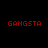 Four display the word 'GANGSTA' in red pixelated text against black, gray, white, and dark gray backgrounds