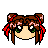 Pixel art character heads with varied hair colors and styles arranged in a , some featuring accessories like bows or headbands