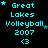 Pixelated cyan text and star symbols on black background with subtle animation variations