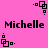 Pixelated pink background with black text and geometric shapes in motion.