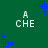 Green background with white text 'A CHE' and blue square patterns in pixelated style.