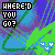 Pixelated pattern of repeating text 'WHERE'D YOU GO?' in white and green over blue-green diagonal stripes with small heart shapes.
