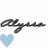Two side-by-side signatures with a heart below each, one light blue and one pink.