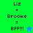 Two side-by-side display 'Liz + Brooke = BFF!!!' text with star symbols; left has green background and blue star, right has teal background and no star