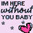 Pixelated text and heart icons on a light pink background with small star shapes, featuring color variations in text and hearts across frames.