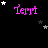 Purple text 'terrt' repeated across a black background with scattered white and gray stars, some of which move between frames.