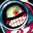 Pixelated character with large eye and helmet, side-by-side text 'Anime IM' and 'cOm' on black background.