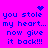 Pixelated blue text on bright pink background reads 'you stole my heart... now give it back!!!' with two distinct animation states showing different sparkles.
