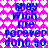 Pixelated text repeats 'stay with me forever dont go' over a pink heart-patterned background in blue lettering.