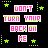 Pixelated text and star graphics on black background with pink, green, white color scheme.