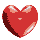 Five red pixelated hearts with white highlights and dark red shadows arranged in two on a gray background