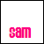15 pixelated text and heart icons with pink, black, and white color schemes showing names like "sam," "robyn," "chelsey" and phrases such as "the pimped out muffin."