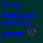 Pixelated text in blue and red on dark teal background with a pink heart symbol.
