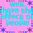 Pixelated cyan text on pink background with blue decorative elements, repeating 'well have the effect of people' in a pattern