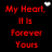 Pixelated text in red, pink, and yellow on black background with white heart icons; gray rectangle occupies lower right corner.