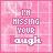 Pink -patterned background with repeated text "I'M MISSING YOUR laugh" in pixelated font, where the word "laugh" animates through four distinct states