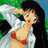 Pixelated anime-style character with long dark hair and red bikini top, left arm raised near head, against green and blue background with black text reading 'Anime IM' and 'com'