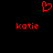 Red pixelated heart symbol above two instances of the word 'kotie' in red text on a black background.