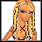 Pixel art contact sheet of a skater-themed animated icon showing character design, outfit details, and text elements across six frames.
