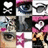 Pixelated of icons with a black background displaying cyan text 'your my star' on the right side