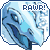 identical pixelated blue dinosaur head icons with 'RAWR!' text above each, set against a light gray background