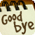 A spiral-bound notebook page with 'Good bye' text animating through partial letter removal and distortion