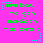 Pixelated green text listing names on a bright pink background with blue and purple star accents.