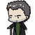 Pixelated character with short dark hair, light skin, and a green-accented black outfit against white background.