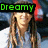 A pixelated image of a person with long hair wearing red headphones, showing two states: one labeled 'Dreamy' and another labeled 'Dreadhead'.