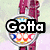 Animated sequence showing a circular Coach logo with 'Gotta' text, transitioning to a heart symbol over patterned background, then displaying a blue denim Coach bag with 'Coach' text.