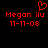 Red pixelated text and symbols on black background with heart symbol above left text block.