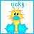 Pixelated duck icon with yellow body, blue beak and feet, black eyes on white background; text above changes across frames.