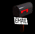 Animated contact sheet of a black mailbox icon with red flag, showing sequential states from closed to open mail delivery and closing actions across 16 frames.