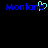 Blue pixelated text 'Montana' with a cyan heart replacing the letter O on left, identical blue text 'Montana' on right against black background.