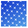 A static contact sheet of eight blue gradient animated frames featuring white cross-shaped patterns, each frame showing a different density and arrangement of crosses on a blue background.