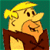 Pixelated cartoon character with blonde hair and brown vest on teal background, next to green text reading "Original Icons .com" on dark green background.