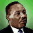 A 6-frame animated contact sheet showing Martin Luther King Jr. with changing text overlays on a green background, each frame displaying different portions of the phrase "LET FREEDOM RING" in yellow block letters.