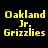 Yellow pixelated text reads "Oakland Jr. Grizzlies" on black background, displayed in two identical horizontal with no visible animation changes