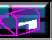 Animated sequence of a stylized heart-shaped icon with pink outline, white and blue internal elements shifting