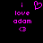 Pixelated text and symbols in bright pink on black background, with a heart symbol replacing the 'o' in 'love'.