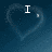 A heart-shaped smoke trail on a blue background displays sequential text: 'I', then 'Love', then 'Chris' with a period.