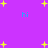 Purple background with scattered yellow stars and four blue 'hi' texts in pixelated font.
